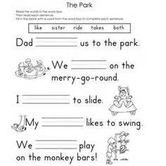 images  kindergarten sentence worksheets fill   blank