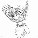 Hawkgirl Superhero sketch template
