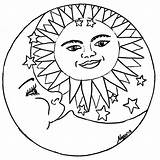 Coloring Pages Wiccan Pagan Moon Sun Printable Adult Mandala Adults Drawings Kids Drawing Color Ca Witch Print Tattoo Popular Sabbat sketch template