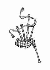 Bagpipes Scottish Coloring Pages Online Kids Coloringsky sketch template