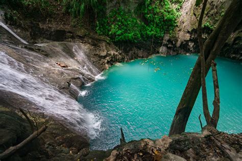 waterfalls cave pools  bohol philippines waterfall cave