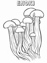 Mushrooms Enoki Onlinecoloringpages sketch template