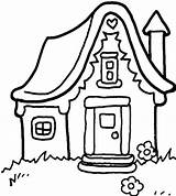Cartoon Houses House Clipart Coloring Color Pages Library sketch template