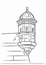 Drawing Castle Turret Draw Castles Drawings Paintingvalley Learn Architecture Step sketch template