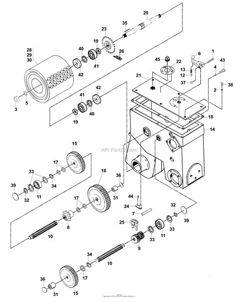 bunton bobcat ryan   heavy duty sod cutter parts diagram  gear case