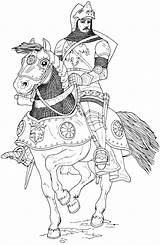 Coloring Pages Horse Colouring Knight Armor History Medieval Kids sketch template