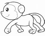 Coloring Monkey Pages Printable Monkeys Baby sketch template
