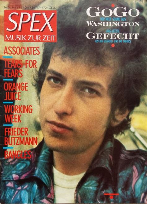 Spex Magazine Bob Dylan Front Cover