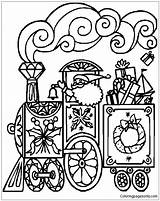 Christmas Pages Train Coloring Printable Print Holidays sketch template