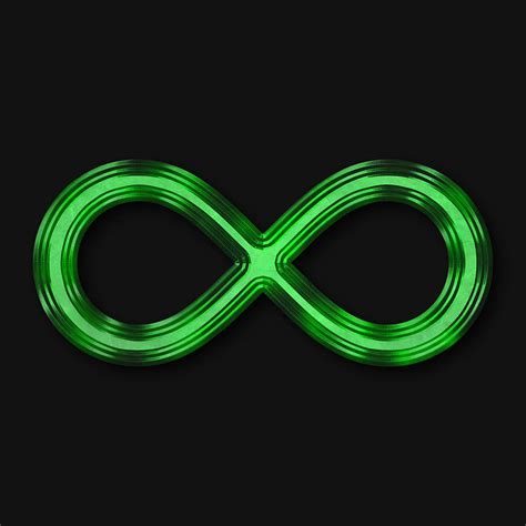 infinity symbol green chrome digital art  edouard coleman fine