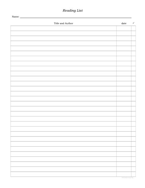 printable blank numbered list