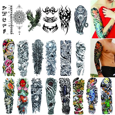 buy full arm temporary tattoos 20 sheets waterproof removable tattoo