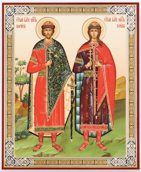saints boris  gleb icon orthodox gift  shipping inspire uplift