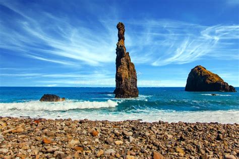 beach   volcanic rocks  madeira island portugal stock photo image  nice