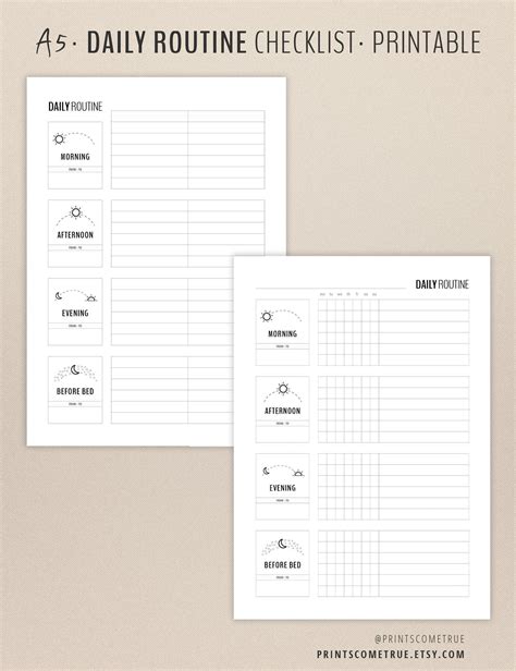 daily routine planner printable flylady morning routine checklist