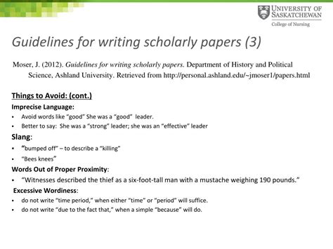 scholarly writing  writing style powerpoint
