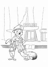 Coloring Pages Zootopia Judy Nick Printable Zootropolis Wilde Disney Hopps Colouring Color Print Kids Book Cartoon Trailers Movie Tsum Coloring2print sketch template