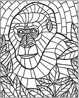 Mosaics Dover Publications Print Kleurplaten Gorilla Getcolorings Doverpublications Getdrawings Mosiac sketch template