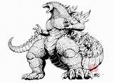 Godzilla Kaijusamurai Frank Idw Goji Malvorlagen Drucken Kaiju sketch template