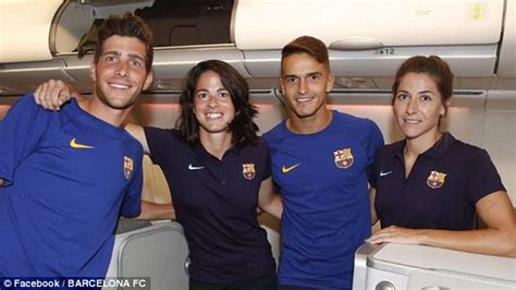 barcelona women s football team flew economy while men s sat in business daily mail online