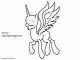 Alicorn Coloring Mlp Base Pages Kids Printable Color sketch template