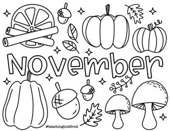 november coloring pages  kids  plentiful harvest including fall