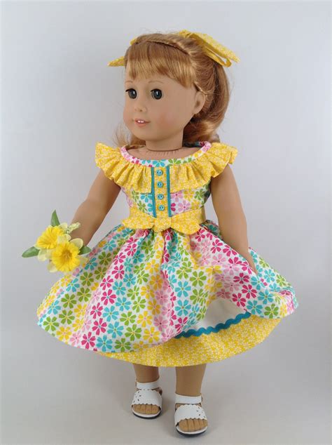 American Girl 18 Inch Doll Clothes Flowery Summer Sundress Etsy