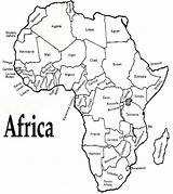 Africa Map Blank Outline Coloring African Countries Printable Maps Book sketch template