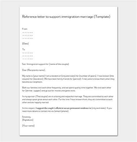 reference letter  support immigration marriage docformats