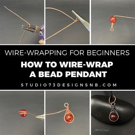 wire wrap  bead pendant studio  designs