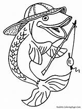 Poisson Fisherman Bass Coloriages Poissons Kidscp Dessins Pêche sketch template