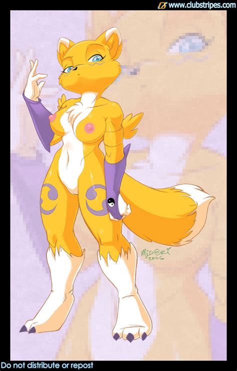 rule 34 anthro breasts clubstripes color digimon exposed breasts