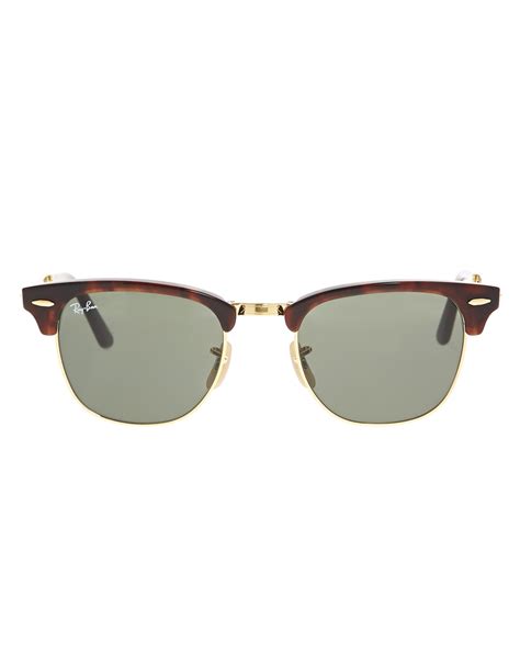 Lyst Ray Ban Foldable Clubmaster Sunglasses In Brown