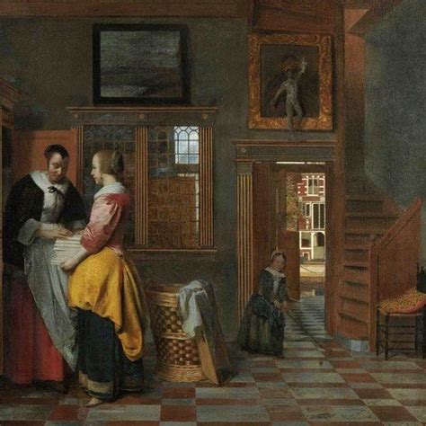 pieter de hooch 1629 1684 interior with women beside a