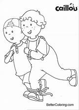 Coloring Pages Skating Caillou Printable Adults Kids sketch template