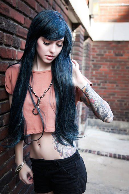 blue hair tattoos scene girls adult pictures pictures sorted by rating luscious
