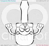 Mascot Screwdriver Mad Outlined Coloring Clipart Cartoon Vector Thoman Cory sketch template