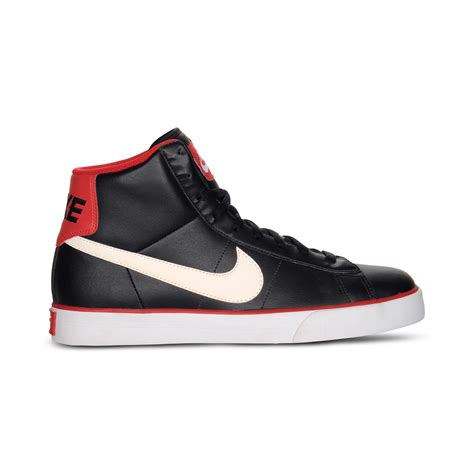 nike sweet classic leather high top sneakers  black  men lyst