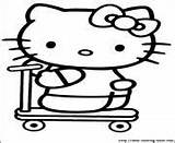 Kitty Hello Coloring Printable Pages Book sketch template