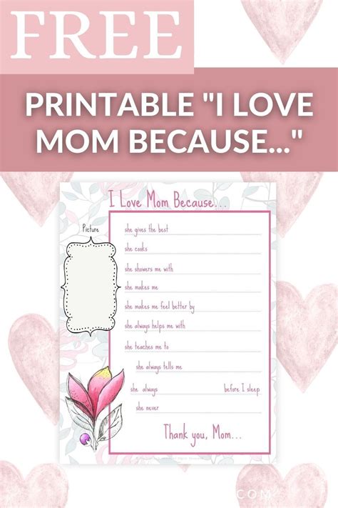 printable  love mom   printable home  love mom