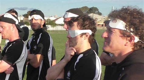 Brunswick Players Blindfolded At Training As Part Of Fundraiser For Two