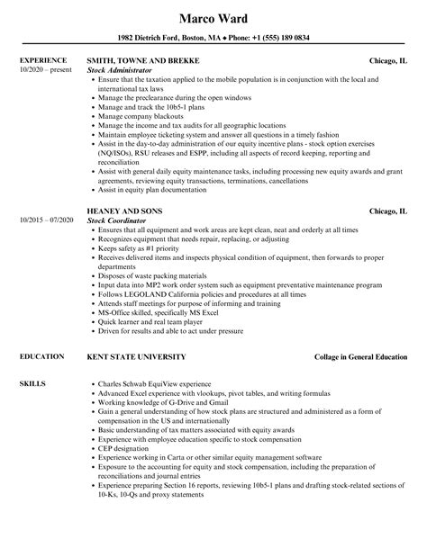 stock resume samples velvet jobs