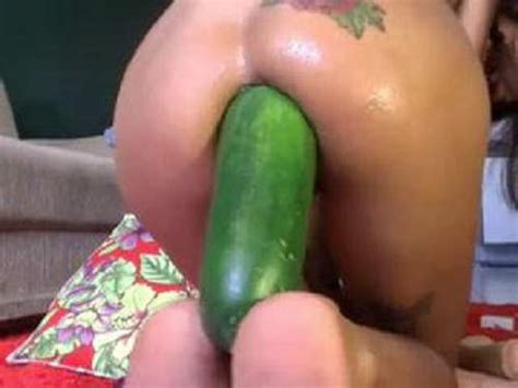 colossal cucumber anal penetration webcam girl amateur fetishist