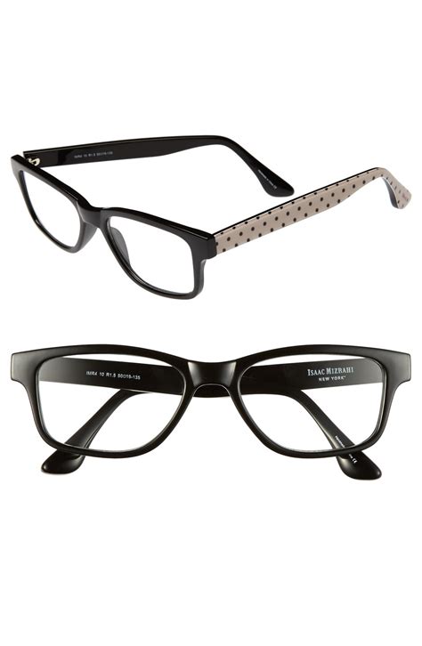 isaac mizrahi new york 50mm rectangular reading glasses in black lyst
