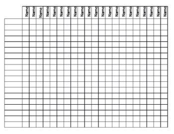 blank  chart printable