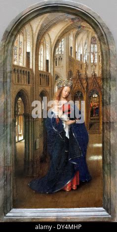 jan van eyck  madonna   church painting detail circa  stock photo alamy