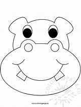Hippo Face Drawing Mask Coloring Printable Masks Kids Templates Pages Animal Baby Template Hippopotamus Crafts Hungry Colouring Hippos Hippopotame Preschool sketch template