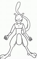 Mewtwo Coloring Pages Shadow Ready Fight Pokemon Colouring Print Color Mew Mega Library Clipart Template sketch template