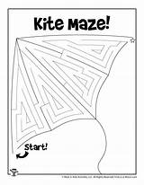 Kite Maze Mazes Woojr Puzzle sketch template