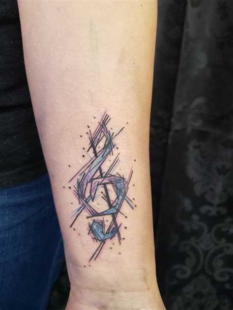 Tattoo Uploaded By Keron Mchugh • Watercolor Sketch Style Treble Clef